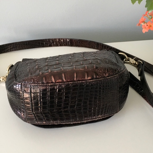Brahmin Pecan Melbourne croc-embossed leather Cross Body Bag,Brown - Picture 6 of 15